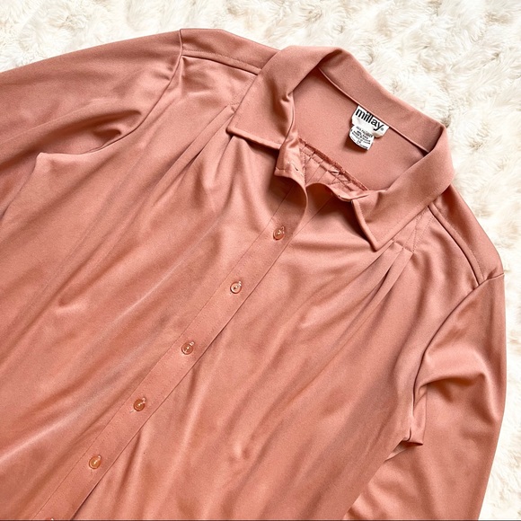 Vintage 1970s Millay Copper Button Down Shirt - Picture 6 of 15